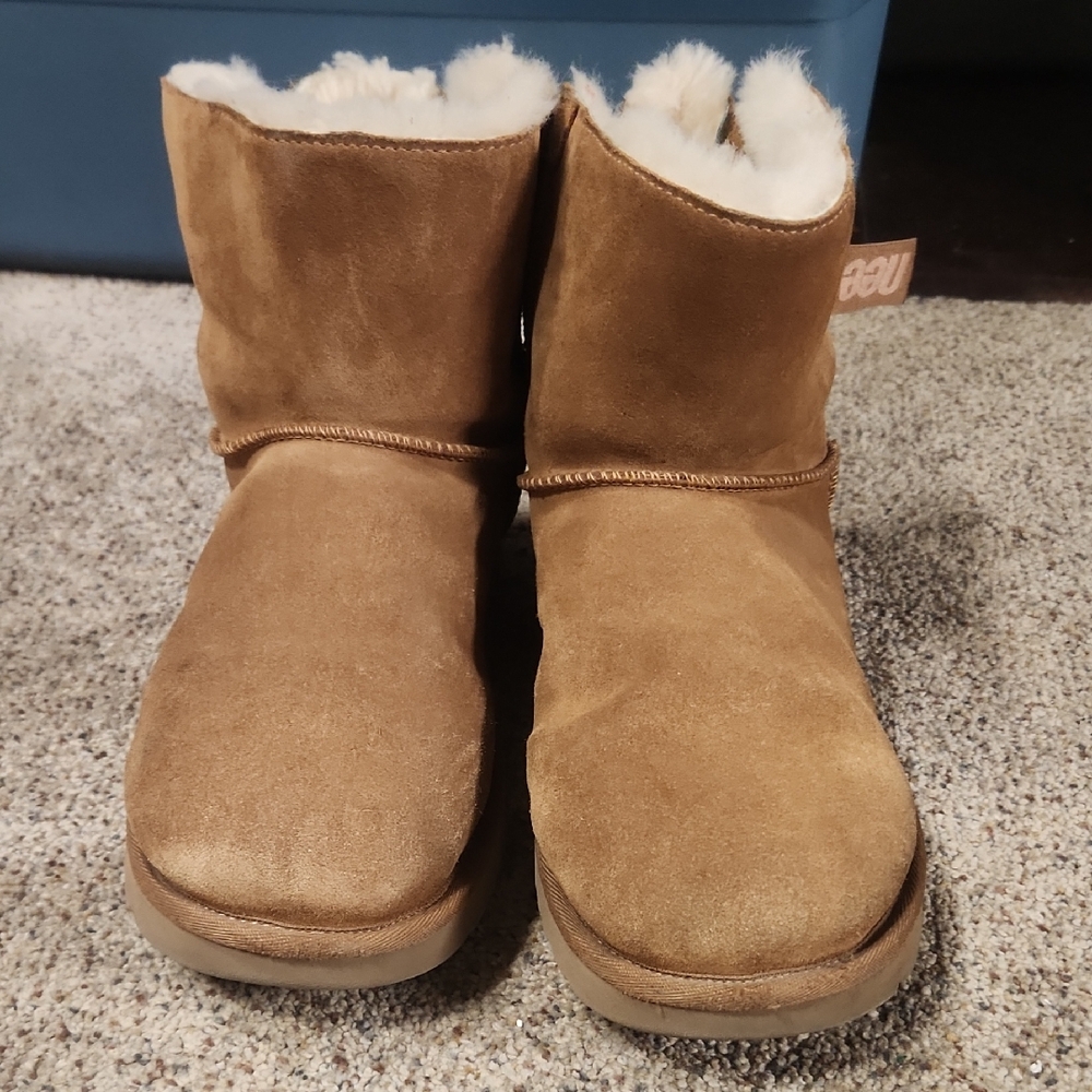 UGG Chestnut Ankle Boots with Plush White Lining